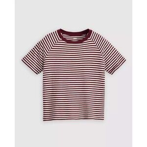 LEVI'S Striped Raglan T-Shirt Burgundy White‎ Cotton Blend Top NWT Game Day XS